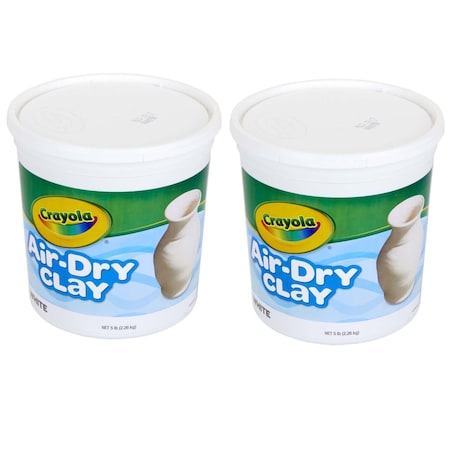 Crayola Air-Dry Clay, White, 5 lb Tub, PK2 BIN575055